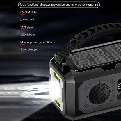 12000mAh Emergency Radio with Dual Solar Panels & Hand Crank (AM/FM/NOAA)