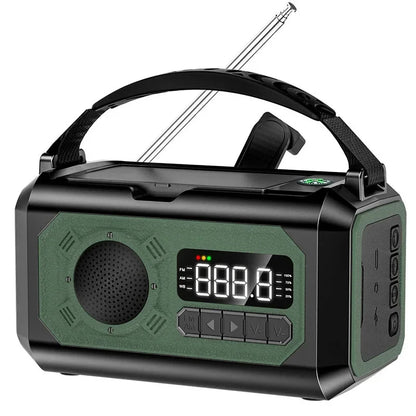 12000mAh Emergency Radio with Dual Solar Panels & Hand Crank (AM/FM/NOAA)