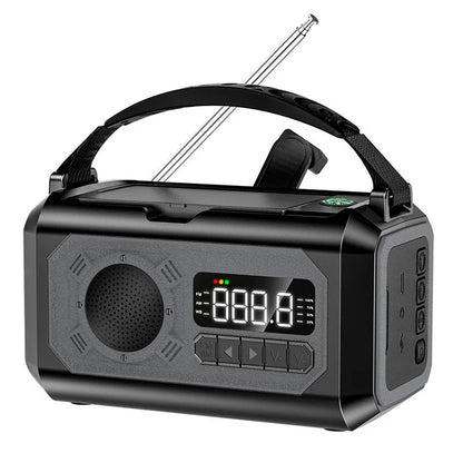 12000mAh Emergency Radio with Dual Solar Panels & Hand Crank (AM/FM/NOAA)