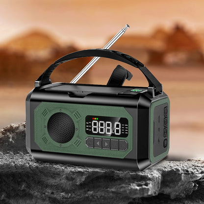 12000mAh Emergency Radio with Dual Solar Panels & Hand Crank (AM/FM/NOAA)