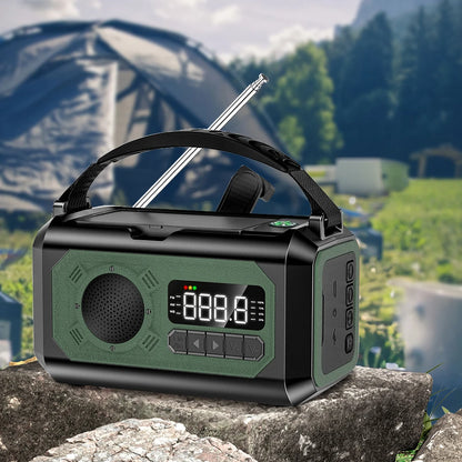 12000mAh Emergency Radio with Dual Solar Panels & Hand Crank (AM/FM/NOAA)