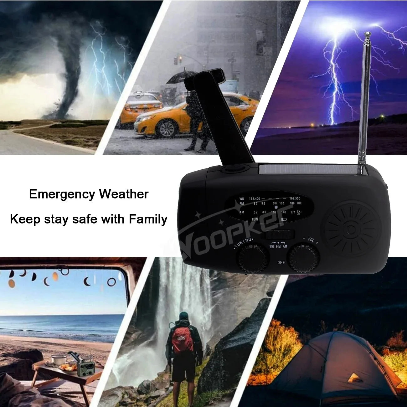 Emergency Solar Hand Crank Radio – 10000mAh Power Bank
