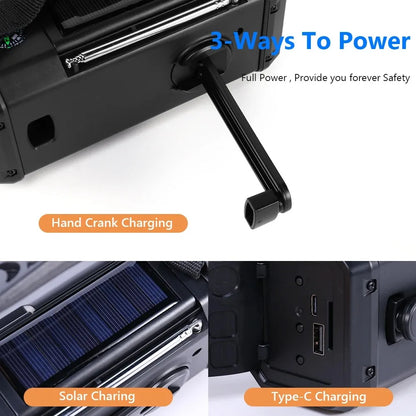 Emergency Solar Hand Crank Radio – 10000mAh Power Bank