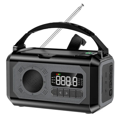 12000mAh Emergency Radio with Dual Solar Panels & Hand Crank (AM/FM/NOAA)