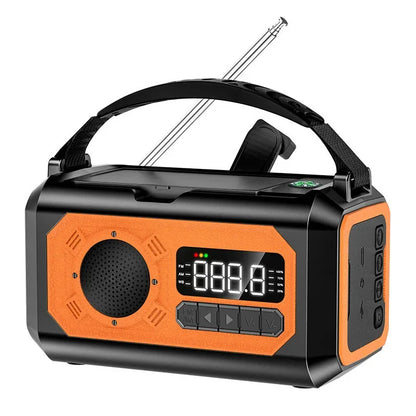 12000mAh Emergency Radio with Dual Solar Panels & Hand Crank (AM/FM/NOAA)